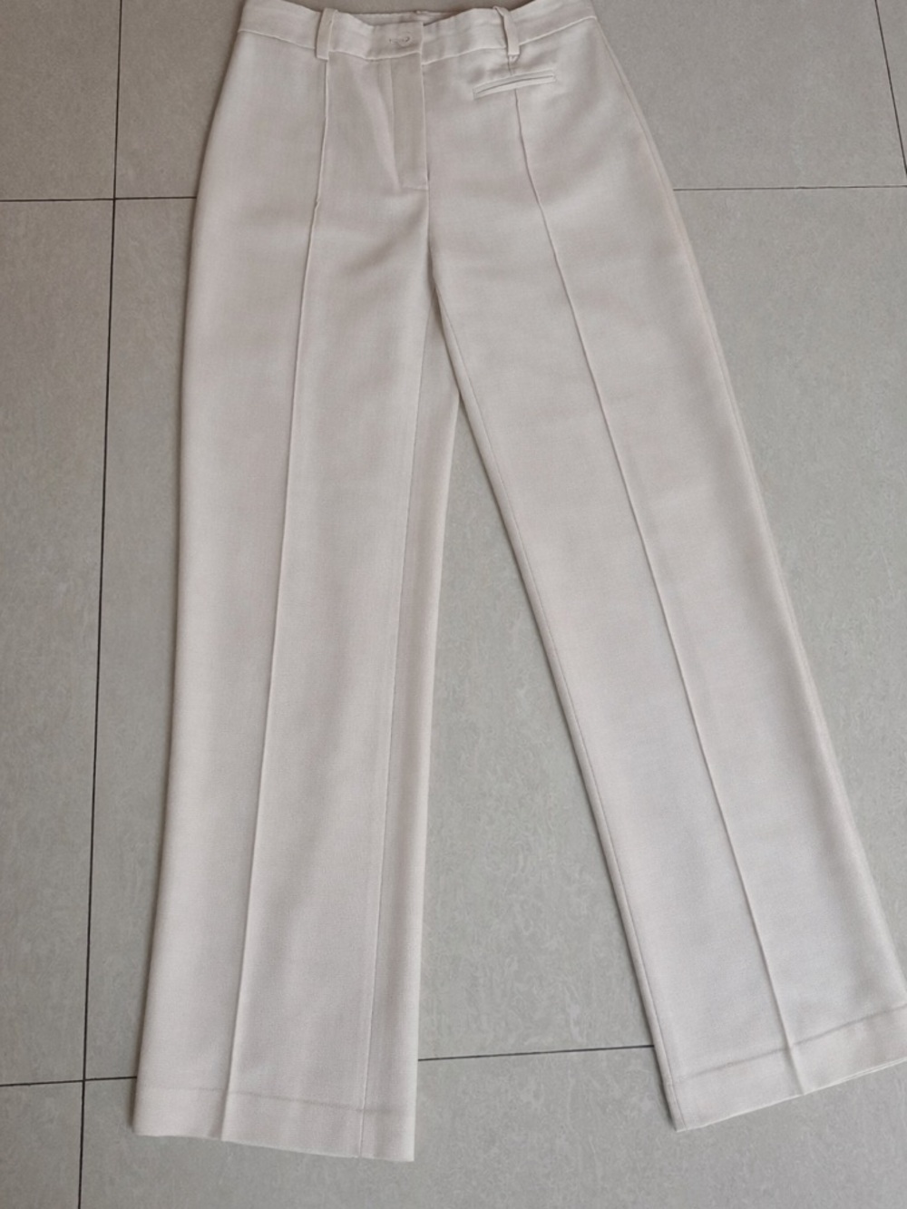 Club Monaco Cream Wide-Leg Women's Trousers